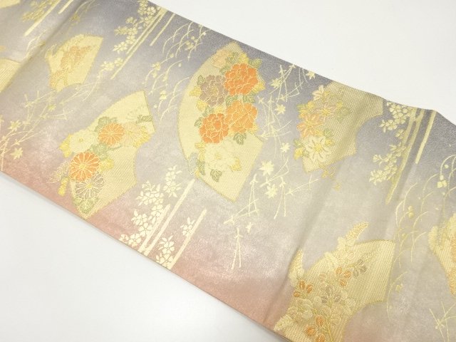 JAPANESE KIMONO / ANTIQUE HIKIHAKU 900 SAGA NISHIKI HANA-SEN SHIKI-JU 